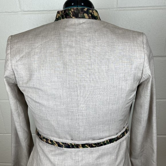 Custom Tan Blazer with Camouflage Embellishments - Picture 2 of 5